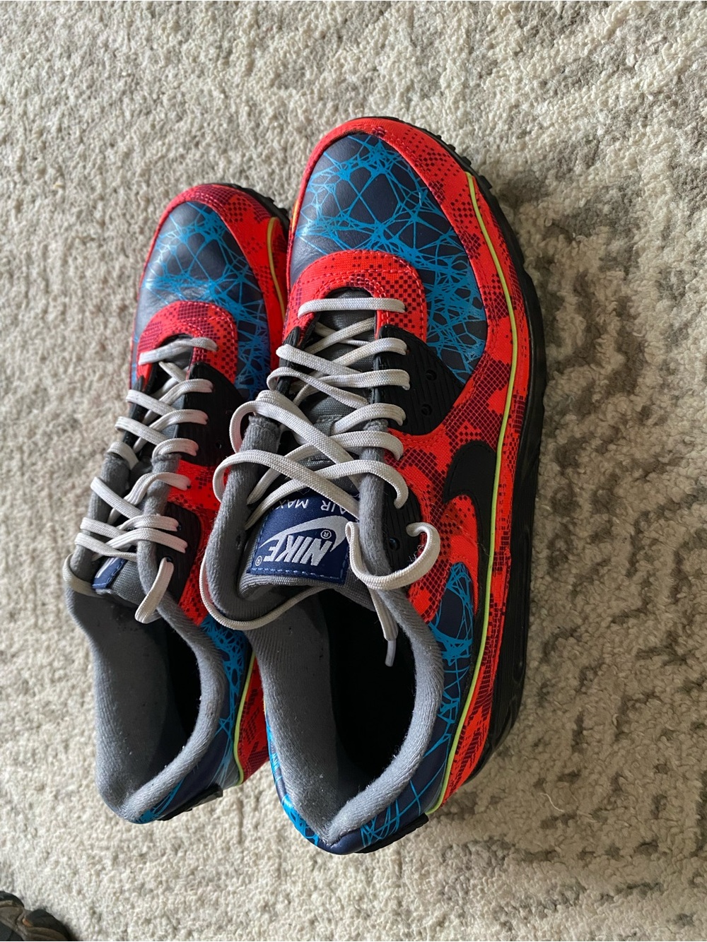 Nike Spider-Man Air Max 90  Red, Blue & Black Graphic Sneakers